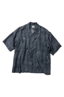 PAISLEY PATTERN SILK TWILL S/S OPEN T-SHIRTS - BLACK (GL39651)