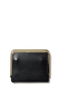 Framed Leather Half Wallet - BLACK (GOLD) (MSA-HW-BLK)