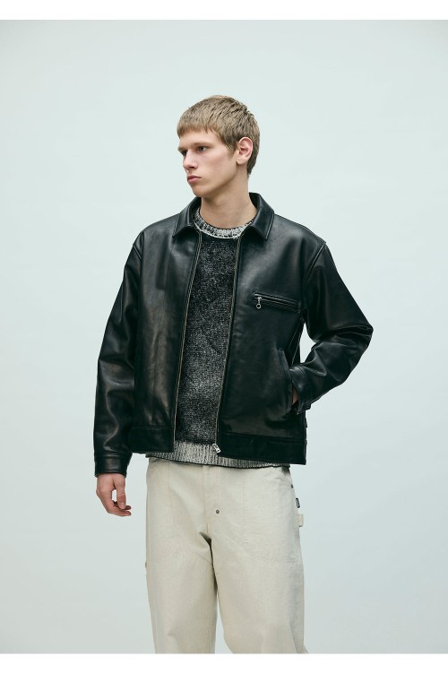 LEATHER SPORTS JACKET / BLACK (261SZNH-JKM01) | セレクトショップ