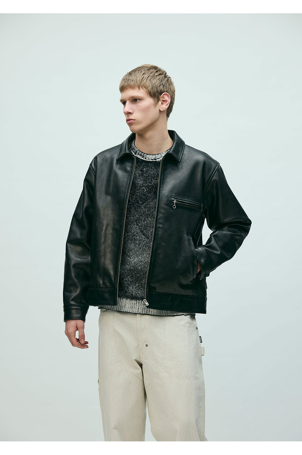 LEATHER SPORTS JACKET / BLACK (261SZNH-JKM01) | セレクトショップ