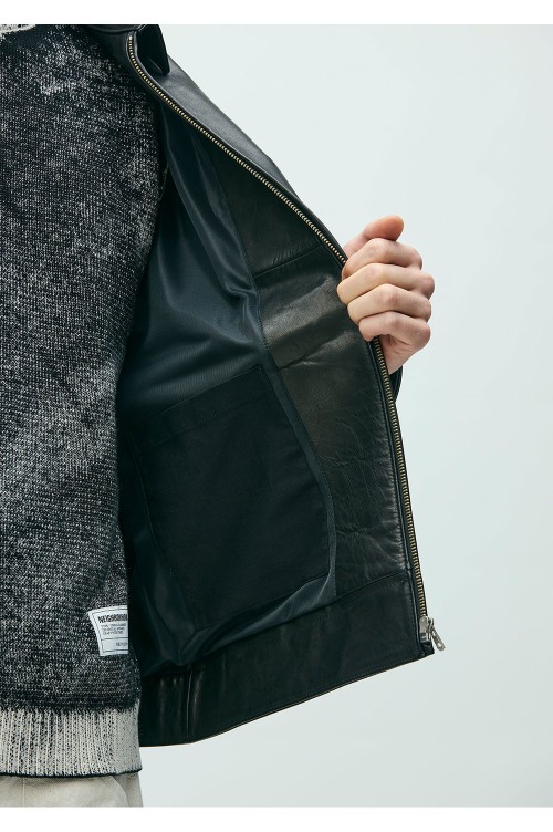 LEATHER SPORTS JACKET / BLACK (261SZNH-JKM01) | セレクトショップ