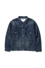 WASHED LW DENIM COVERALL JACKET / INDIGO (251SPNH-JKM02