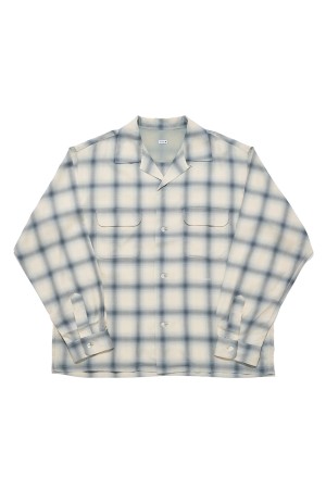 OMBRE CHECK LONG SLEEVE SHIRT / BEIGE (SQ-26SS-SH-02)