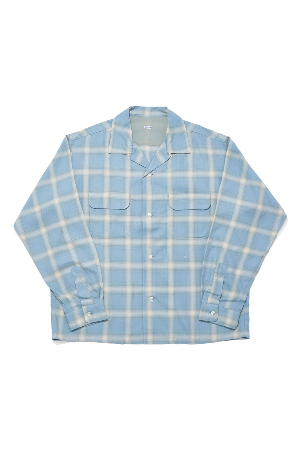 OMBRE CHECK LONG SLEEVE SHIRT / SAXE (SQ-26SS-SH-02) | セレクト