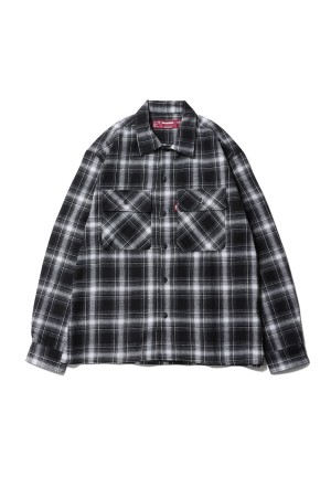 Ombre Check L/S Shirt(26ss) / BLACK (HS-020526)