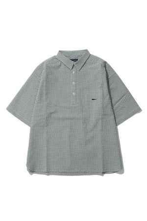 VOIL PULLOVER PLAID SS SHIRT - GREEN (261TQDS-SHM07) | セレクト