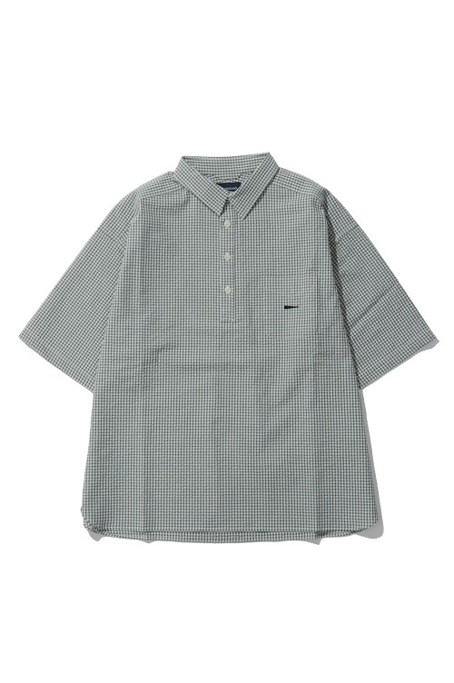 VOIL PULLOVER PLAID SS SHIRT - GREEN (261TQDS-SHM07) | セレクト
