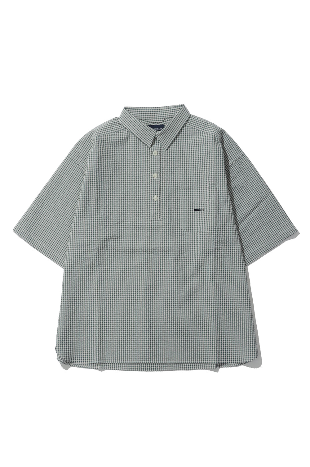 VOIL PULLOVER PLAID SS SHIRT - GREEN (261TQDS-SHM07) | セレクト