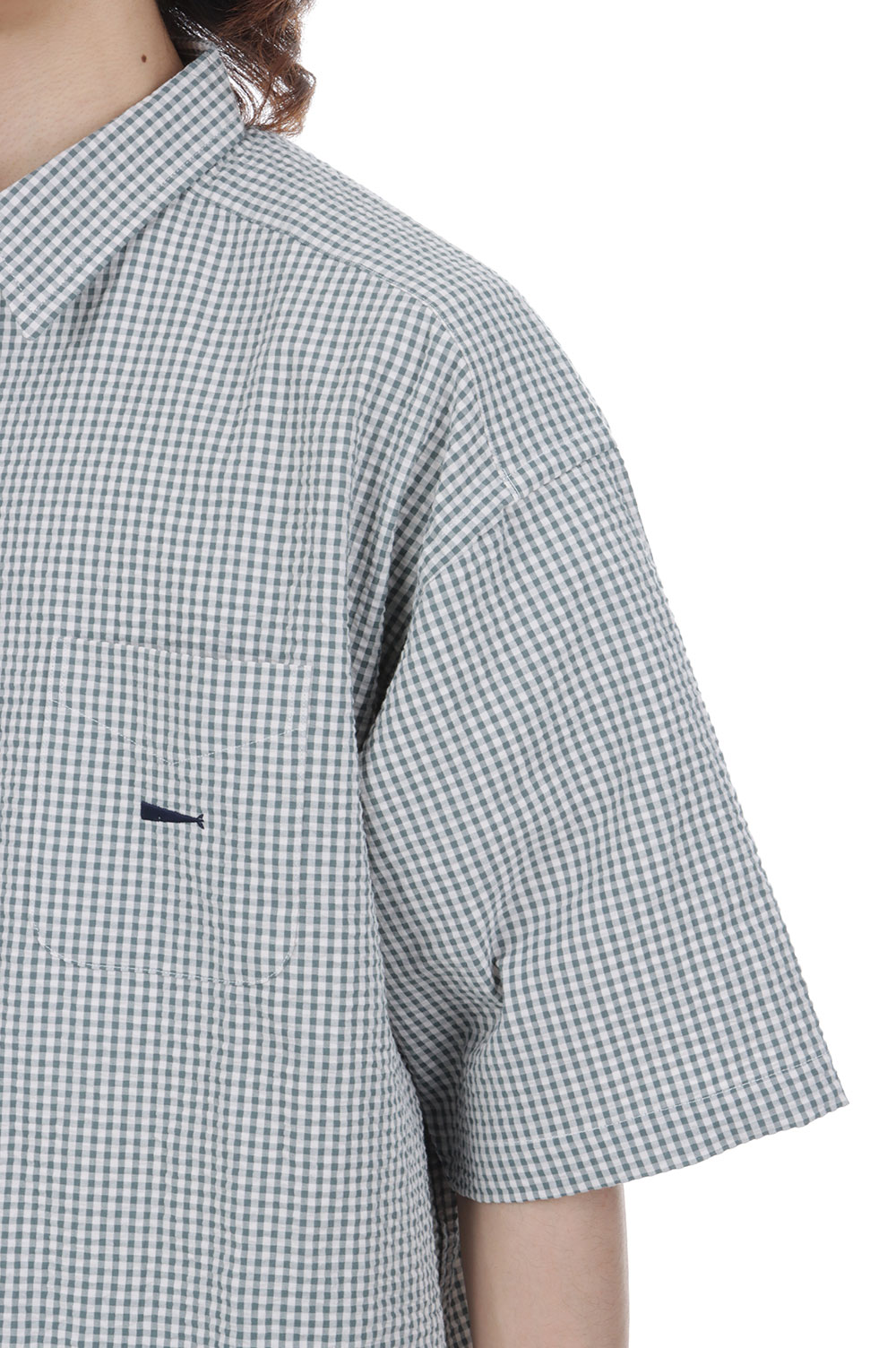 VOIL PULLOVER PLAID SS SHIRT - GREEN (261TQDS-SHM07) | セレクト