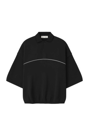 ACTIVE TRACE 3/4 SLEEVE MODERN POLO SWEATSHIRT - VINTAGE BLACK (192SP264301F)