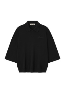 SIGNATURE 3/4 SLEEVE 90'S KNIT POLO - VINTAGE BLACK (192SP266961F)