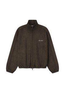 Suede Fleece Signature Modern Track Jacket W/ Piping - BROWN (192SP266942F)