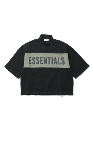 PANELLED CROP POLO - IRON GREY HEATHER/SEAL HEATHER (RW00284)