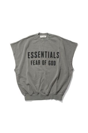 RELAXED FLEECE CUTOFF SWEATSHIRT - WASHED SEAL (RW00293)