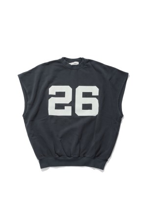 RELAXED FLEECE CUTOFF SWEATSHIRT - WASHED IRON GREY (RW00393)