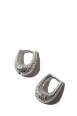 TINY TINY DOT PUFFY HOOPS - SILVER (A-45_SILVER)