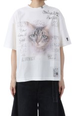 CAT PRINTED TEE - WHITE (K16TS772)