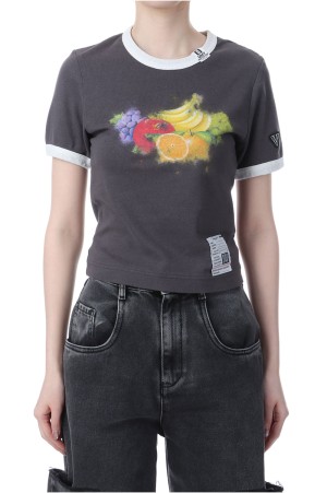 FRUIT PRINTED MINI TEE - BLACK (K16TS792)