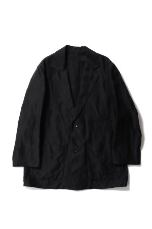 Linen Cupro Back Satin Work Jacket - BLACK (GM261-20370)