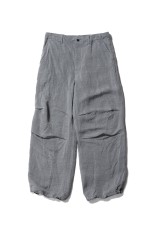 Linen Cupro Hopsack Military Pants - GRAY (GM261-40377)