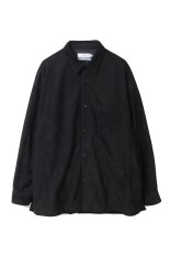 Cow Nubuck Leather L/S Oversized Regular Collar Shirt - BLACK (GU261-50406)