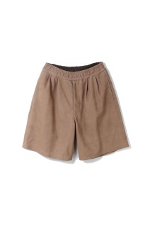 Cow Nubuck Leather Wide Shorts - TAUPE (GM261-40408)