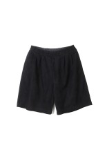 Cow Nubuck Leather Wide Shorts - BLACK (GM261-40408)
