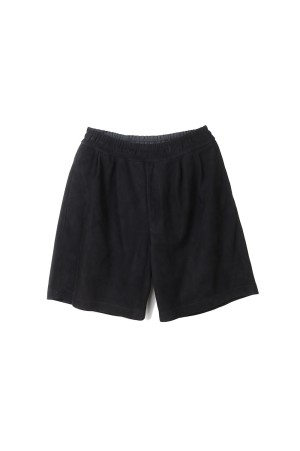 Cow Nubuck Leather Wide Shorts - BLACK (GM261-40408)