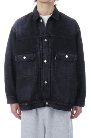 Selvage Denim Jacket - BLACK_DARK FADE (GU261-20054DB)