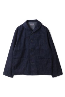 JK0116 Selvedge Light Denim Shawl Collar Coverall - Indigo (1019108)