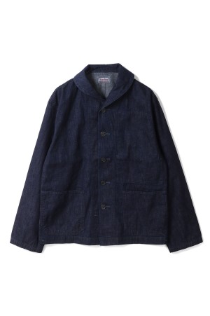 JK0116 Selvedge Light Denim Shawl Collar Coverall - Indigo (1019108)