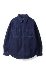 Jacquard Denim 2Pocket Work Shirts - Indigo (1009863)