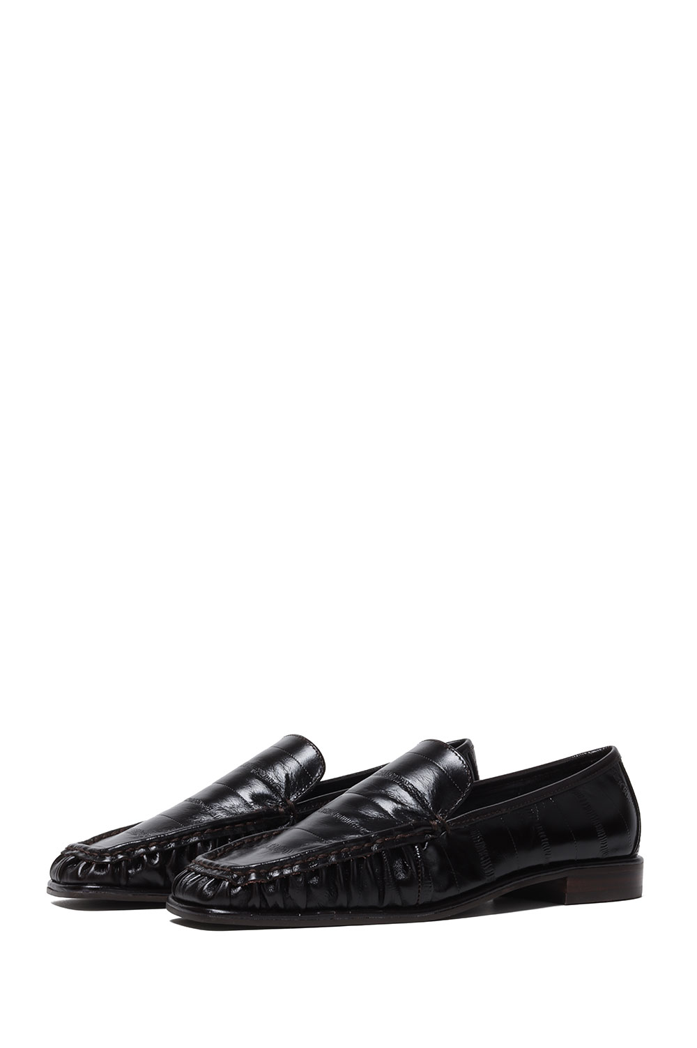 Squaretoe Gather Loafers - DARK BROWN (12521007) | セレクト