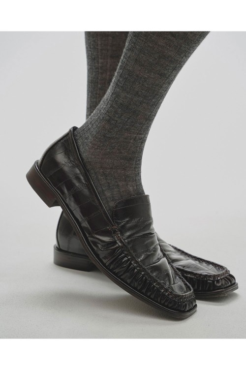 Squaretoe Gather Loafers - DARK BROWN (12521007) | セレクト