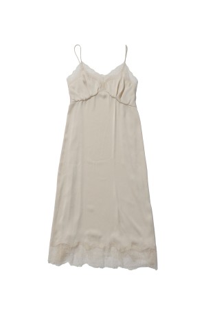 Satin Lace Dress - IVORY (12610317)