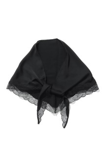 Satin Lace Scarf - BLACK (12611027)