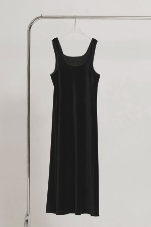Velour Pencil Dress - BLACK (12620303)