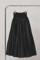 Silky Waist Shirring Skirt - BLACK (12620802)