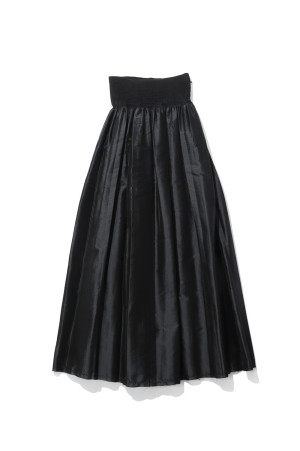 Silky Waist Shirring Skirt - BLACK (12620802)