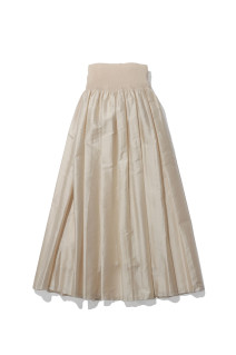 Silky Waist Shirring Skirt - SAND (12620802)