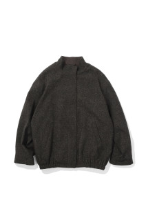 Silknep Tweed Blouson - DARK BROWN (12620203)