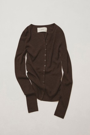 Silkwool Knit Cardigan - DARK BROWN (12620501)