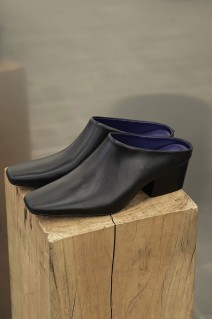 Squaretoe Leather Sabot - BLACK (12521020)