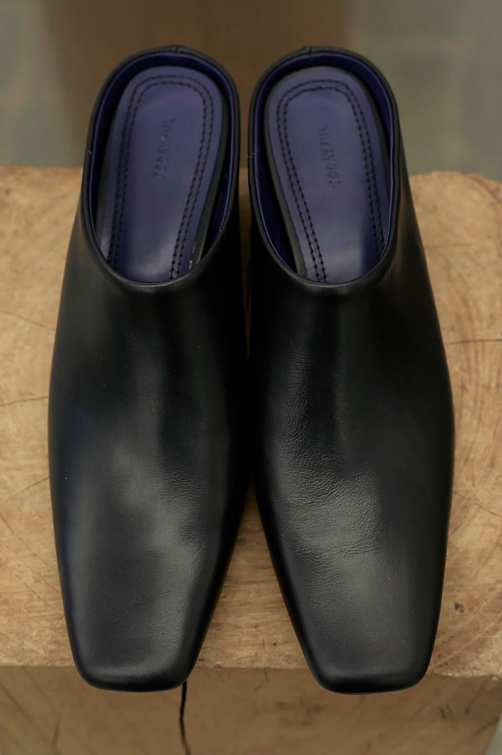 Squaretoe Leather Sabot - BLACK (12521020) | セレクトショップ