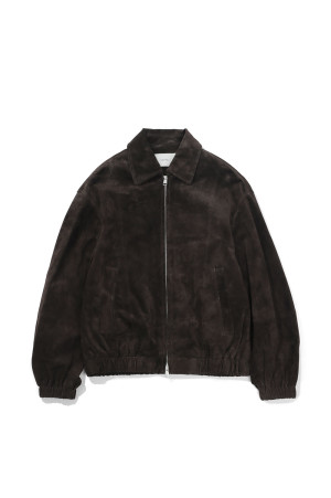 Suede Zip Blouson - DARK BROWN (12620204)