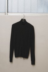 Turtleneck Button Knit - BLACK (12620510)