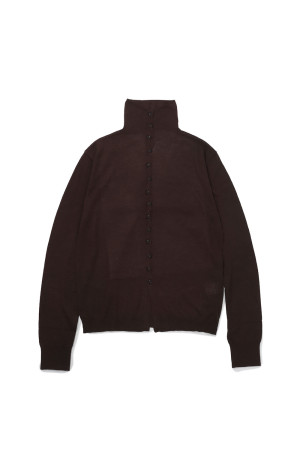 Turtleneck Button Knit - BROWN (12620510)