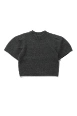 Wool100% Puffsleeve Knit - CHARCOAL GRAY (12620504)
