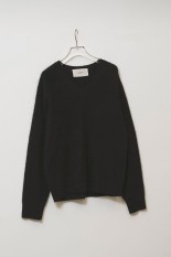 Woolcashmere Vneck Knit - BLACK (12620508)