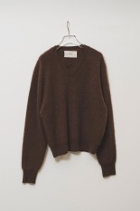 Woolcashmere Vneck Knit - BROWN (12620508)